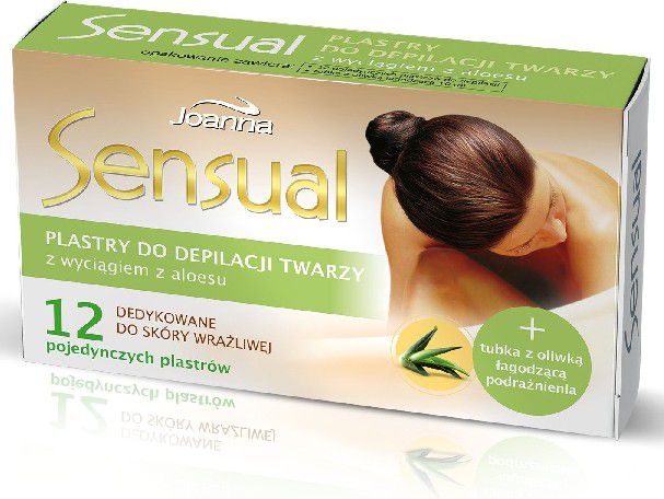 Joanna Sensual Plastry do depilacji twarzy Aloes 1op. 12szt.