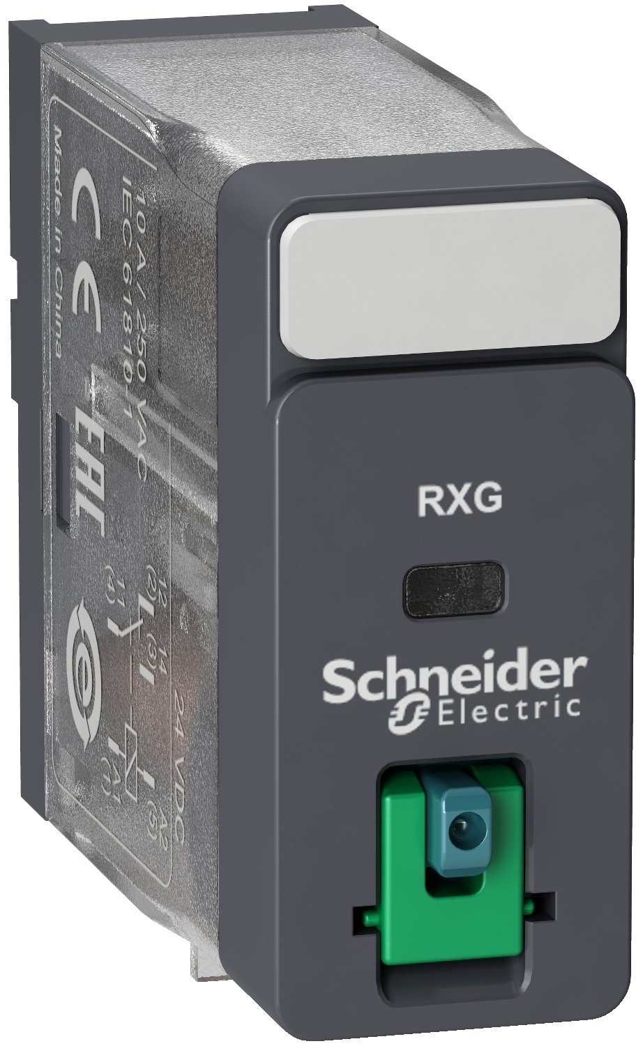 Schneider Zelio Relay Przekaźnik interfejsowy z przyciskiem test 1C/O 10A, 24V DC