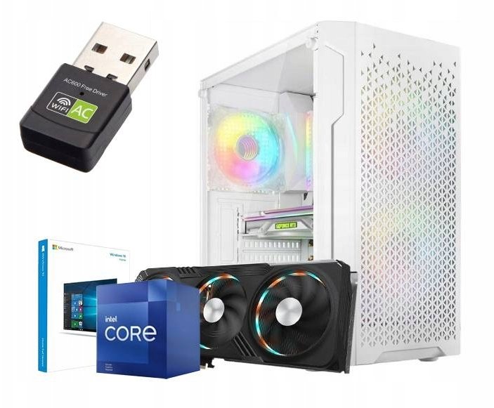 Komputer Netcom BIAŁY KOMPUTER GAMINGOWY DO GIER RYZEN 5 5600 16GB RTX 5050 8GB M.2 1TB W11 3xRGB