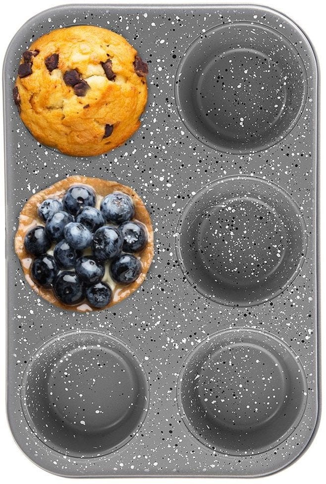 Orion Forma do pieczenia dużych muffinek granitowa 6 szt. babeczek GRANDE 32x22 cm