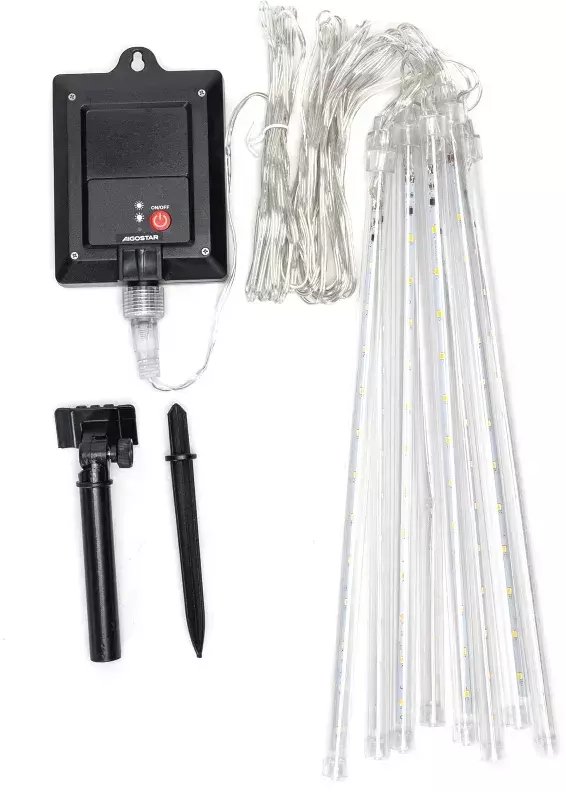 Aigostar Solarne lampki z deszcz meteorytów 30 cm Zimne 5m