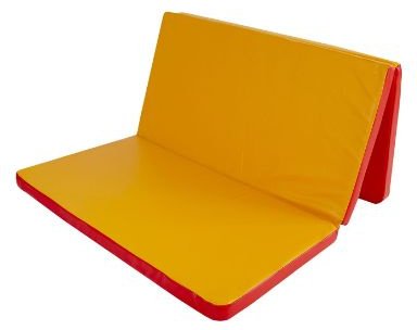 Małpiszon Materac gimnastyczny Gamma 150x100x10cm składany 3-częściowy czerwono-żółty