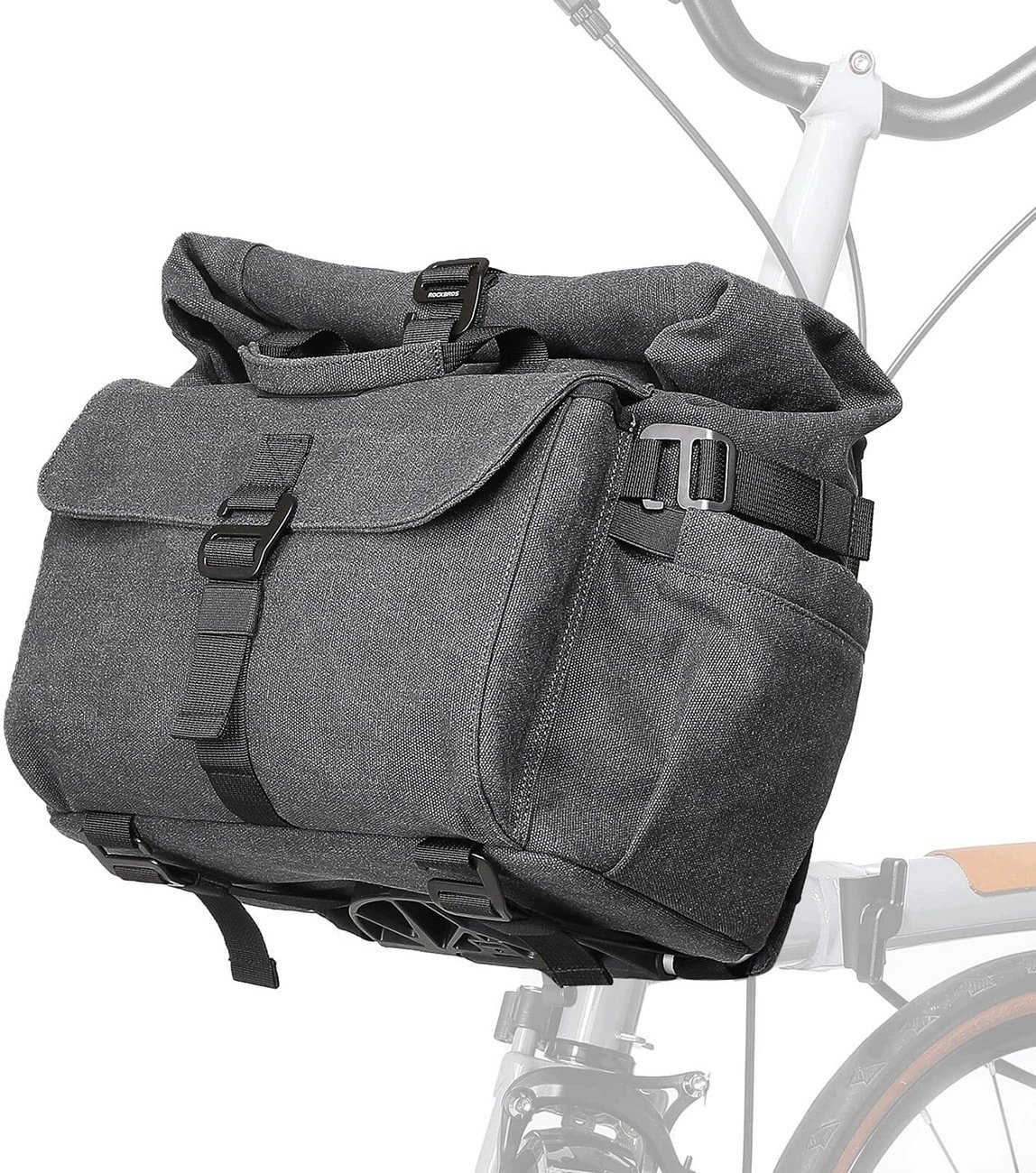 RockBros Plecak H46 sakwa torba na kierownicę - szara (5907769391750)