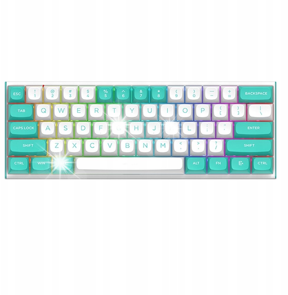 Klawiatura Ziyoulang Klawiatura magnetyczno-mechaniczna Redragon K683WB-RGB FIDD Biało-Zielona