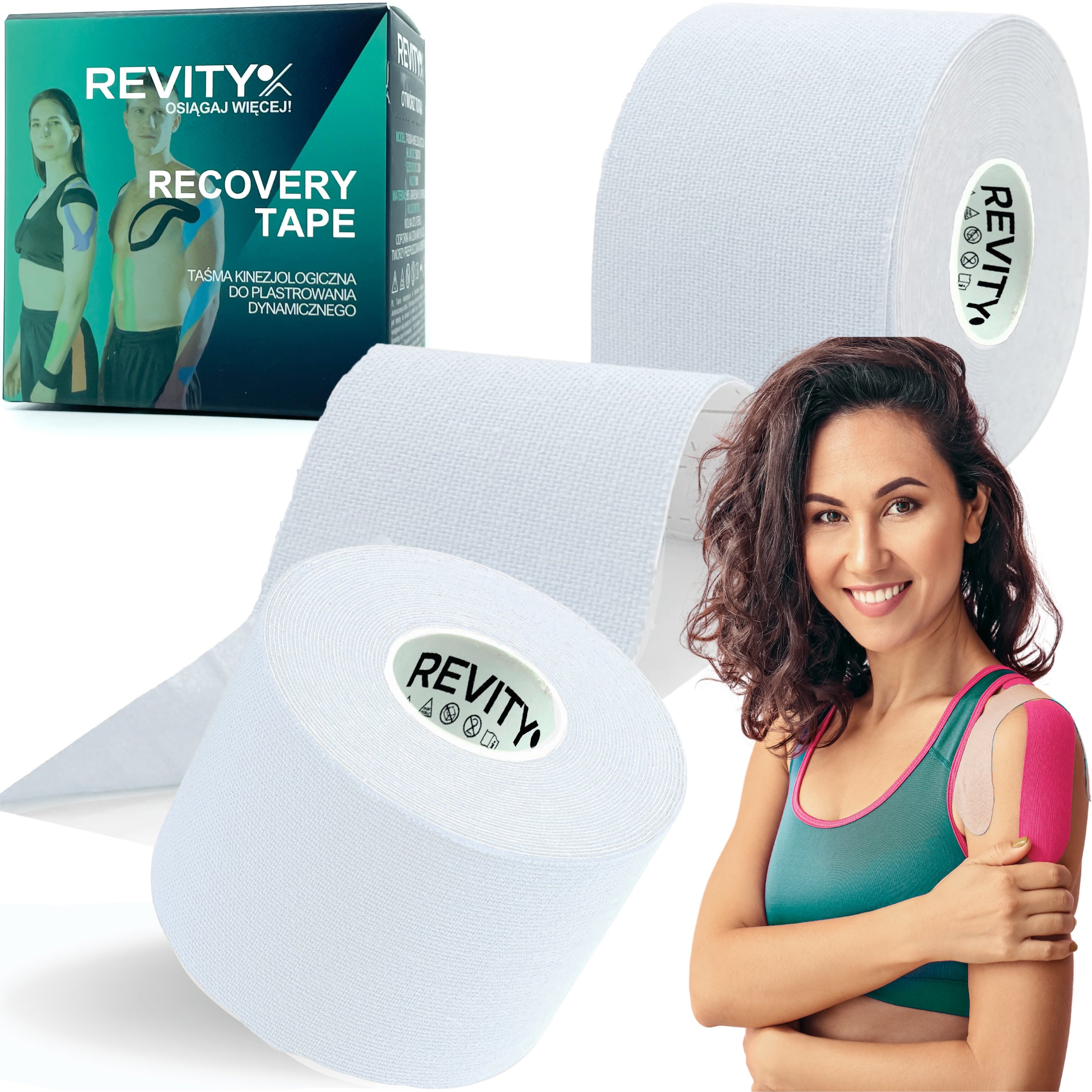 Revity Taśma kinezjologiczna kinesiology tape 5 cm x 5 m plastry medyczne 1 szt.