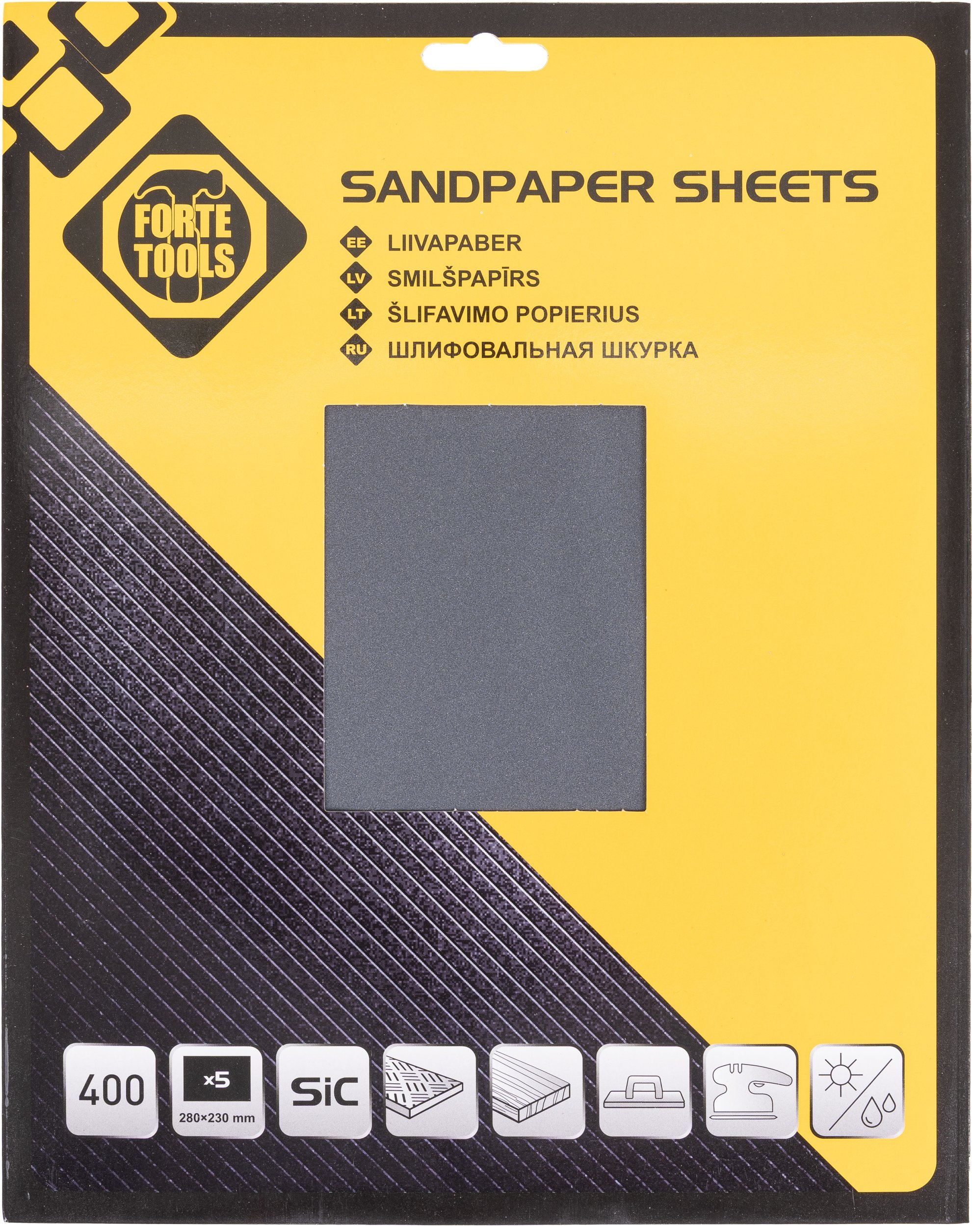 Forte Tools SAND PAPER MET NO400 230X280 5PCS FT