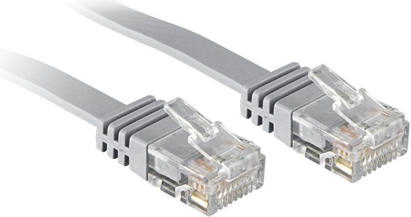 Lindy Patchcord Cat.6, U/UTP, płaski, 2m, szary (47492)