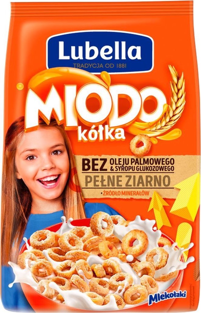 Lubella Mlekołaki Miodo kółka Zbożowe kółka z miodem 500 g