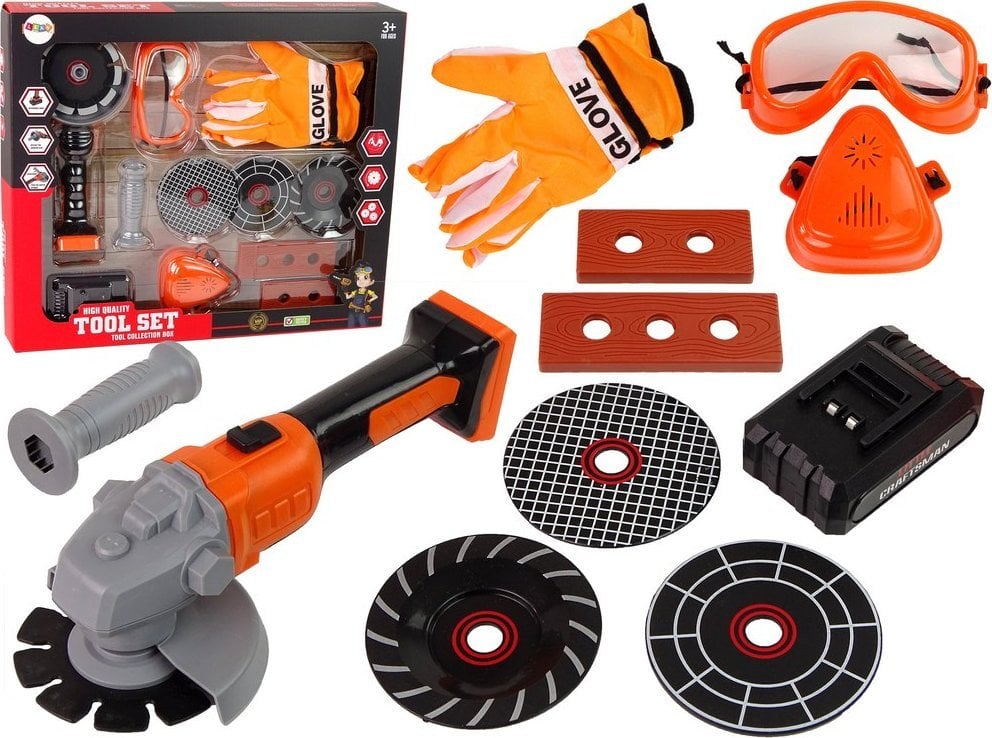 LeanToys Zestaw Majsterkowicza Szlifierka Na Baterie Akcesoria