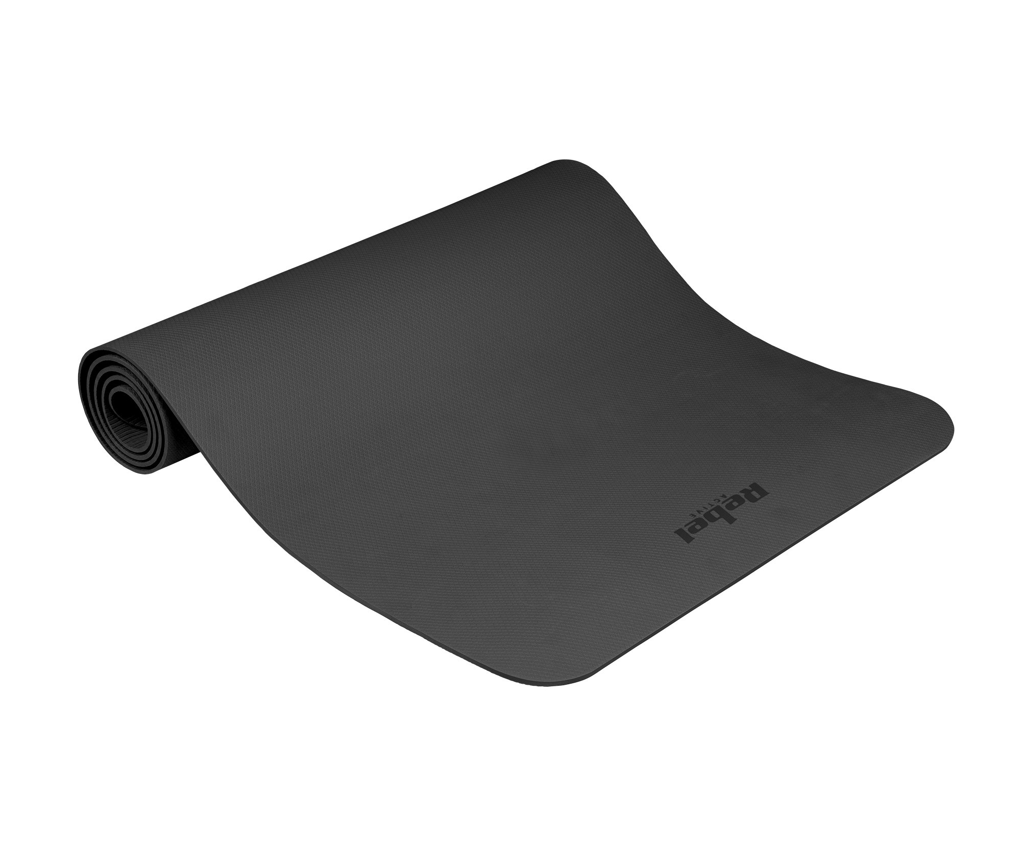 Rebel Active Mata gimnastyczna do ćwiczeń joga, pilates, fitness, 183x61cm, grubość 4mm, materiał TP...