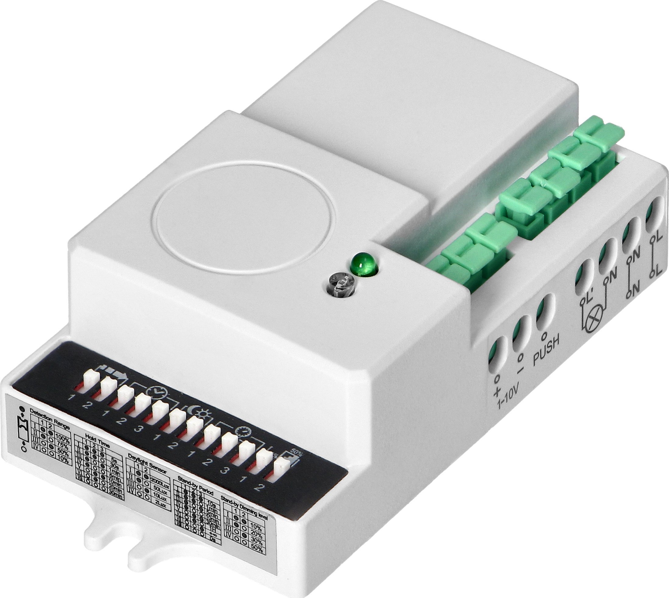 Orno Mikrofalowy czujnik ruchu mini ze ściemniaczem, 360/180st. z regulacją zworkową, IP20, 1200W