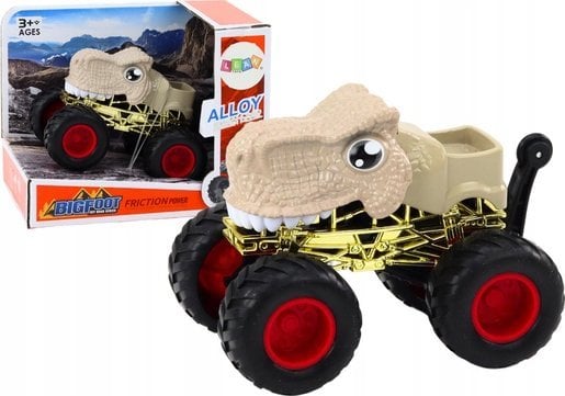 LeanToys Autko Terenowe Dinozaur Duże Koła Gumowe Beżowy