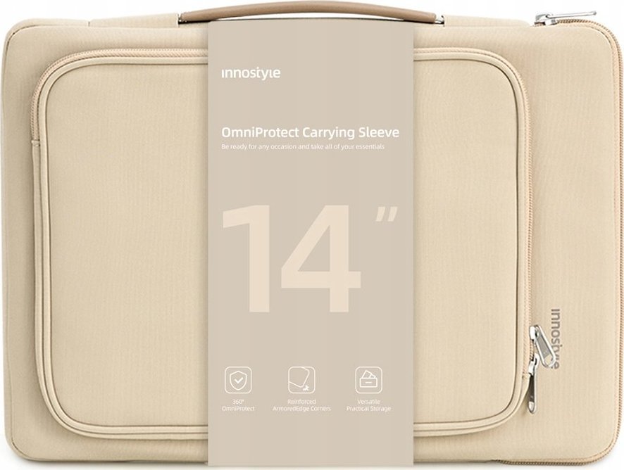 Torba Innostyle INNOSTYLE TORBA NA LAPTOPA 14" WODOODPORNA ETUI CASE OMNIPROTECT BEŻOWA