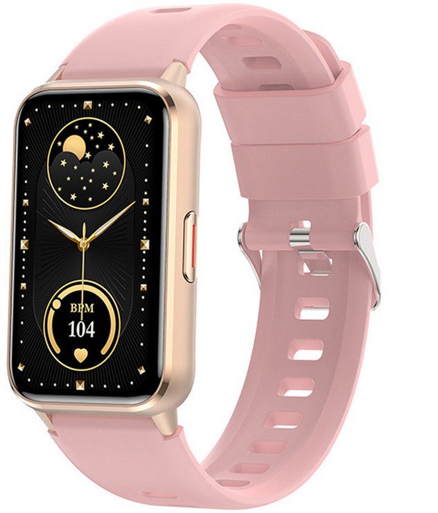 Smartwatch Rubicon Zegarek Damski SMARTWATCH RUBICON RNCF48 gold/pink silicone