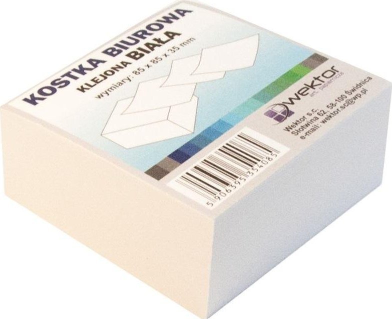 Wektor Kostka klejona biała 85x85mm 3,5cm