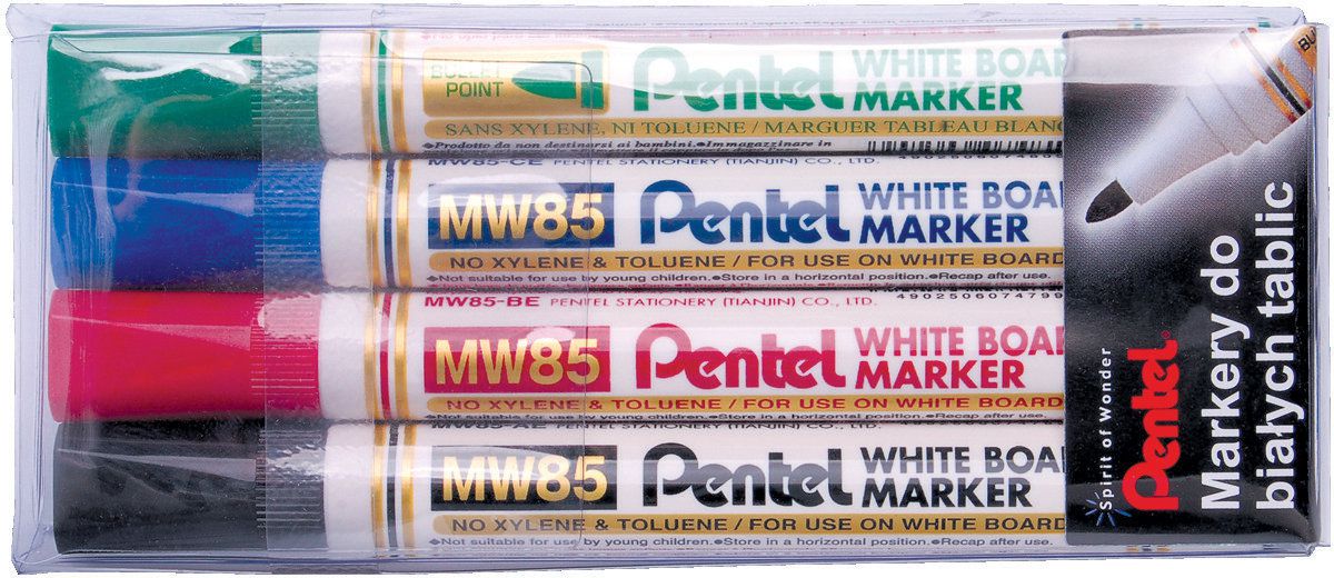 Marker dry-erase MW85, 4 kolory + ETUI