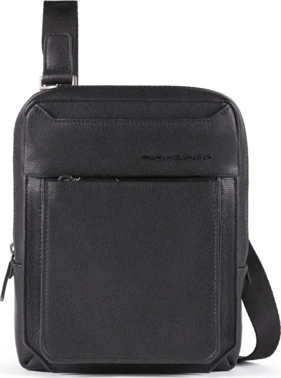 Piquadro , Tallin, Leather, Crossbody Bag, Black, 23 X 18 X 5 cm, For Men For Men
