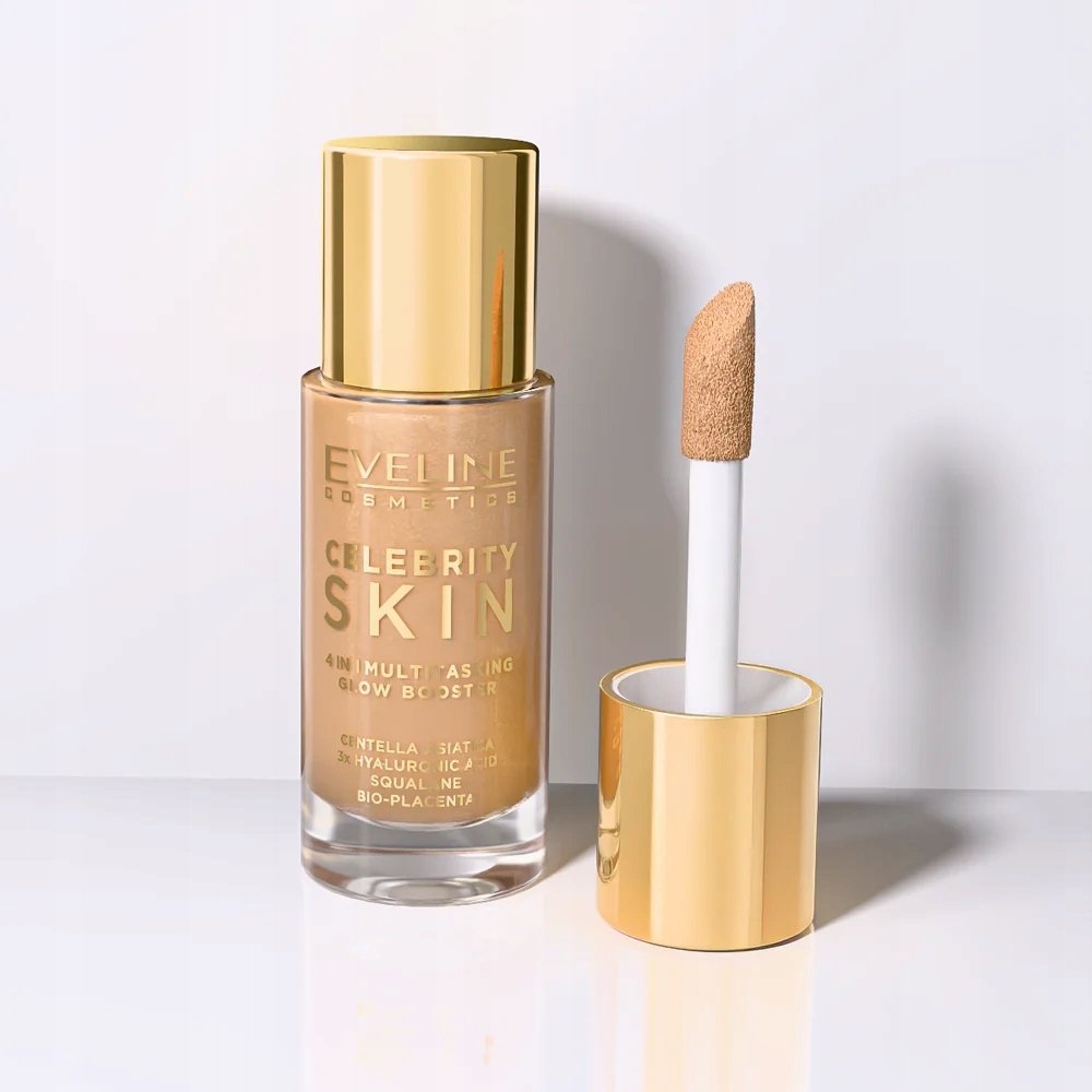 Kryolan EVELINE_Celebrity Skin 4in1 Multitasking Glow Booster primer rozświetlający do twarzy 01W 30ml