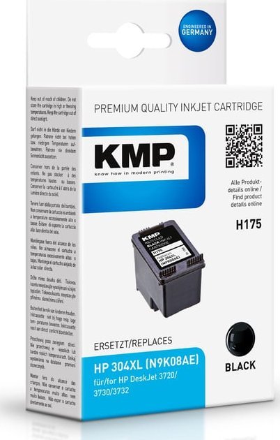 Tusz KMP H175BX - Hohe Ergiebigkeit - Schwarz - kompatibel - Tintenpatrone - fur HP AMP 130, Deskjet 26XX, 37XX, ENVY 50XX