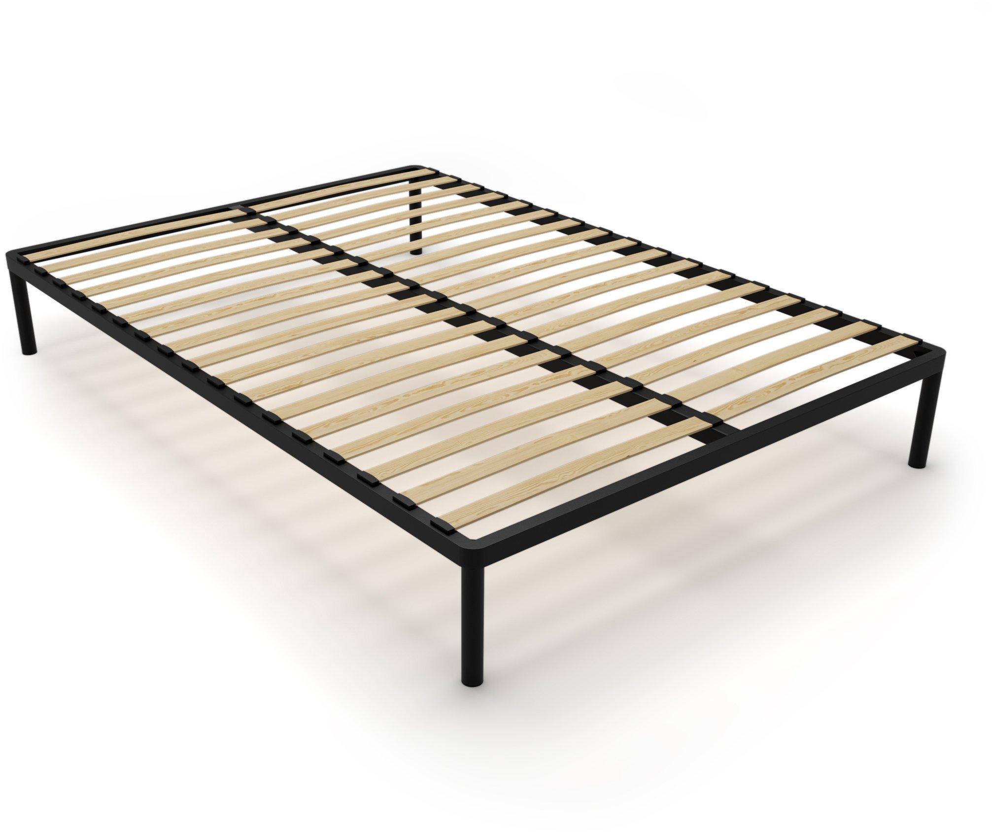 Auping Stelaż Łóżka BED ALU 140x200 Metalowy Drewniane Listwy Nowoczesny CZARNY
