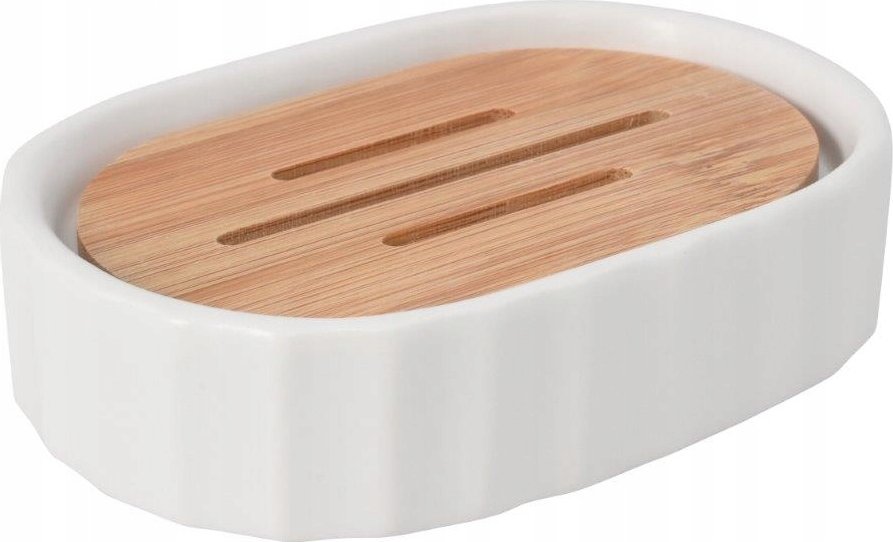 Bisk Mydelniczka ceramiczna na mydło biała 12,7 x 9 x 3,1 cm