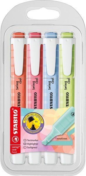 Stabilo Zakreślacze Stabilo Swing Cool Pastel 4 kolory