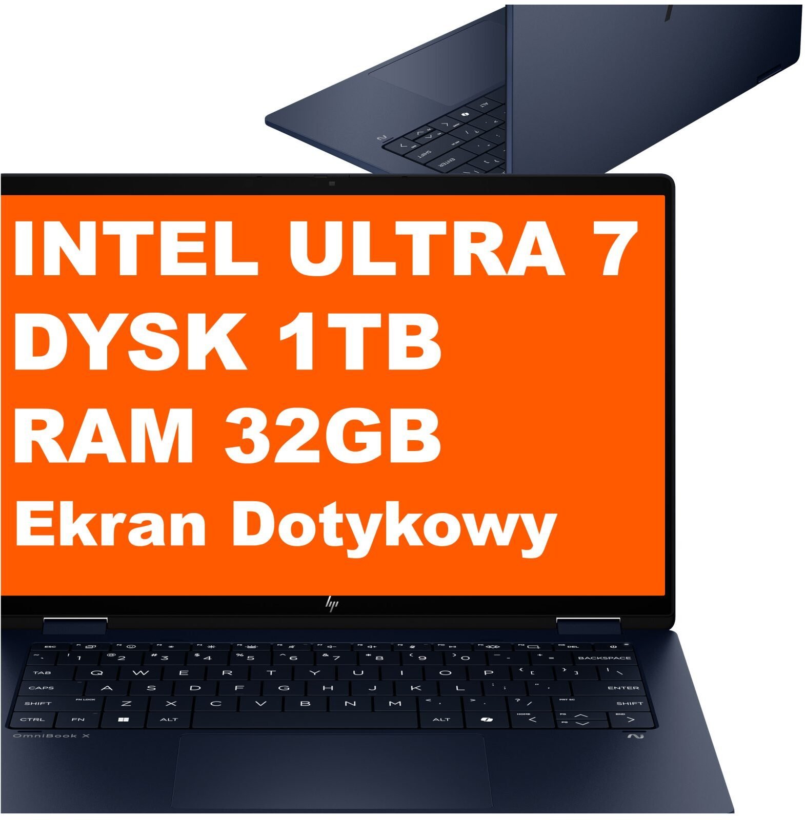 Laptop HP Laptop HP OmniBook X Flip 14-fm0685nd / BK2P7EA / Ultra 7 / 32GB / 1TB / Intel Arc / 3k / Win 11 / Niebieski