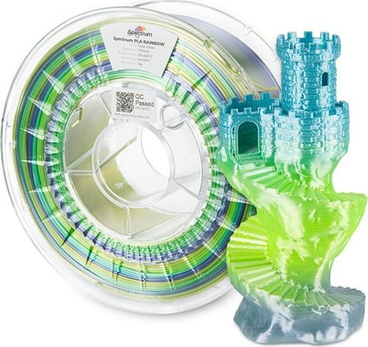 Spectrum 3D filament, PLA Silk Rainbow, 1,75mm, 1000g, 81019, frost gloss