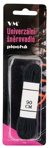 Sznurowadła VM FOOTWEAR,płaskie, 90 cm, czarno-szare