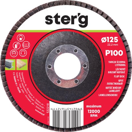 Sterg STER'G Ściernica listkowa 125x22.2 mm P100 tarcza do szlifierki