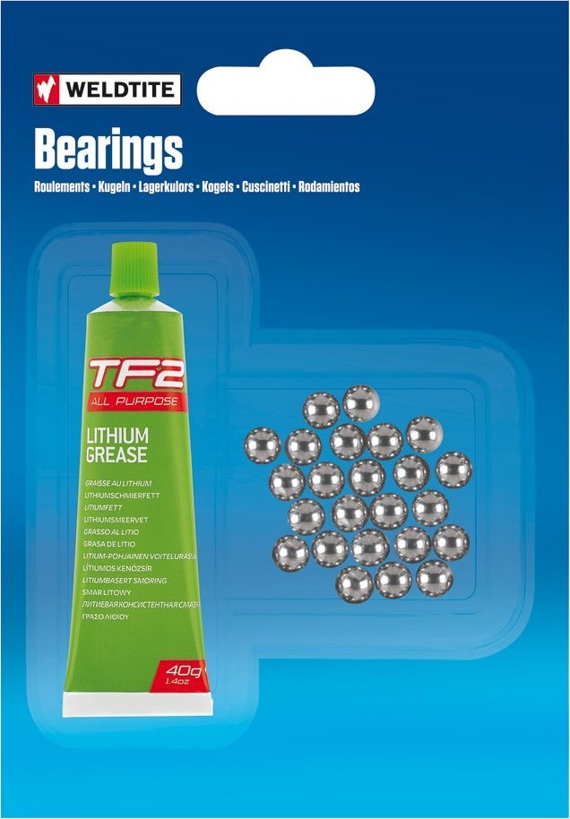 Weldtite Smar litowy TF2 All Purpose Lithium Grease Tube 40g + Kulki łożyskowe 24 szt.