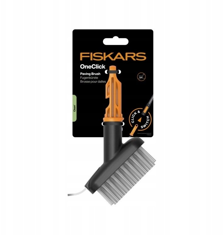 Fiskars FISKARS SZCZOTKA STALOWA DO CZYSZCZENIA CHODNIKA, FUG, KOSTKI BRUKOWEJ, GŁOWICA DO SYSTEMU ONECLICK