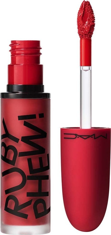 MAC , Powder Kiss, Matte, Liquid Lipstick, Ruby Boo Red, 5 ml For Women