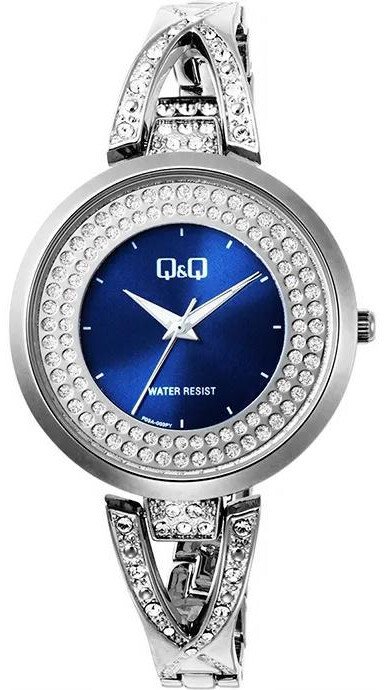 Zegarek damski QQ F03A-003P CYRKONIE srebrny