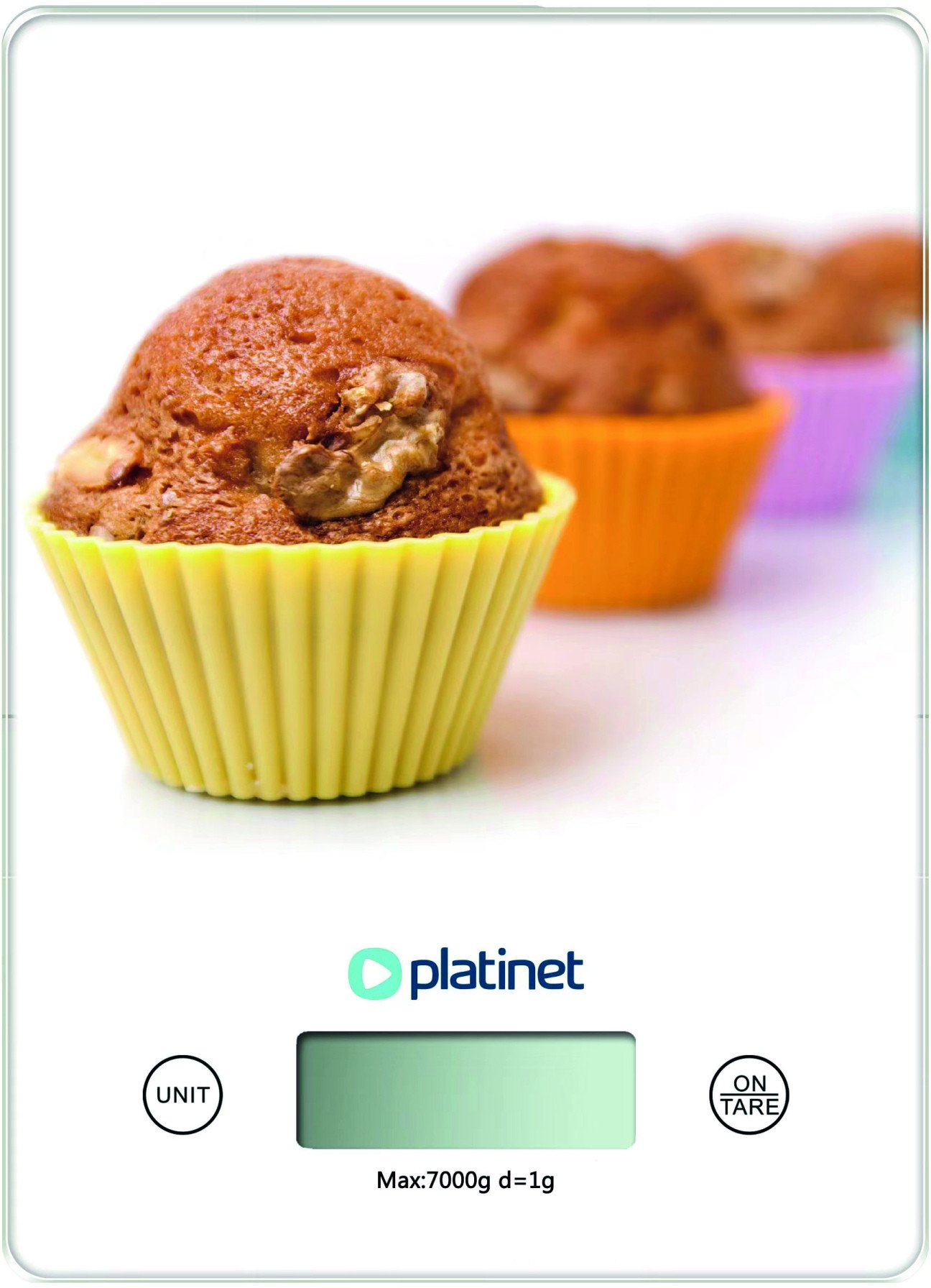 Waga kuchenna Platinet PLATINET WAGA KITCHEN SCALE 7KG 200x145x20MM MUFFIN 46019