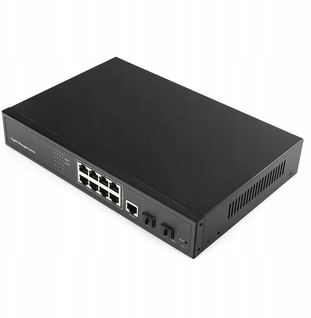 Switch Switch zarządzalny L2 8xLAN 2xSFP konsola GS2008S2