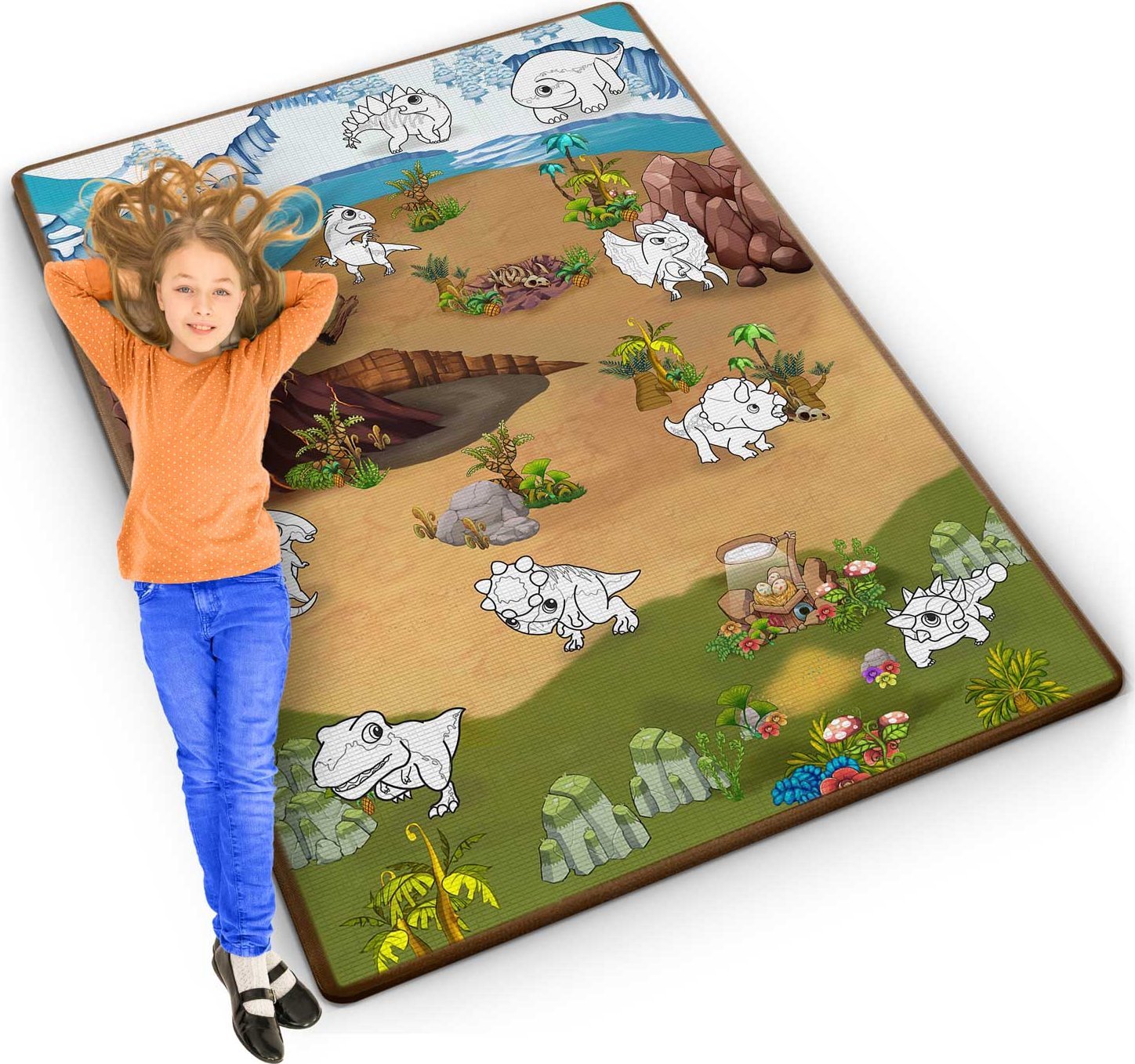 Ricokids Mata piankowa do kolorowania zwijana 120 x 90 x 0,3 cm RK-344