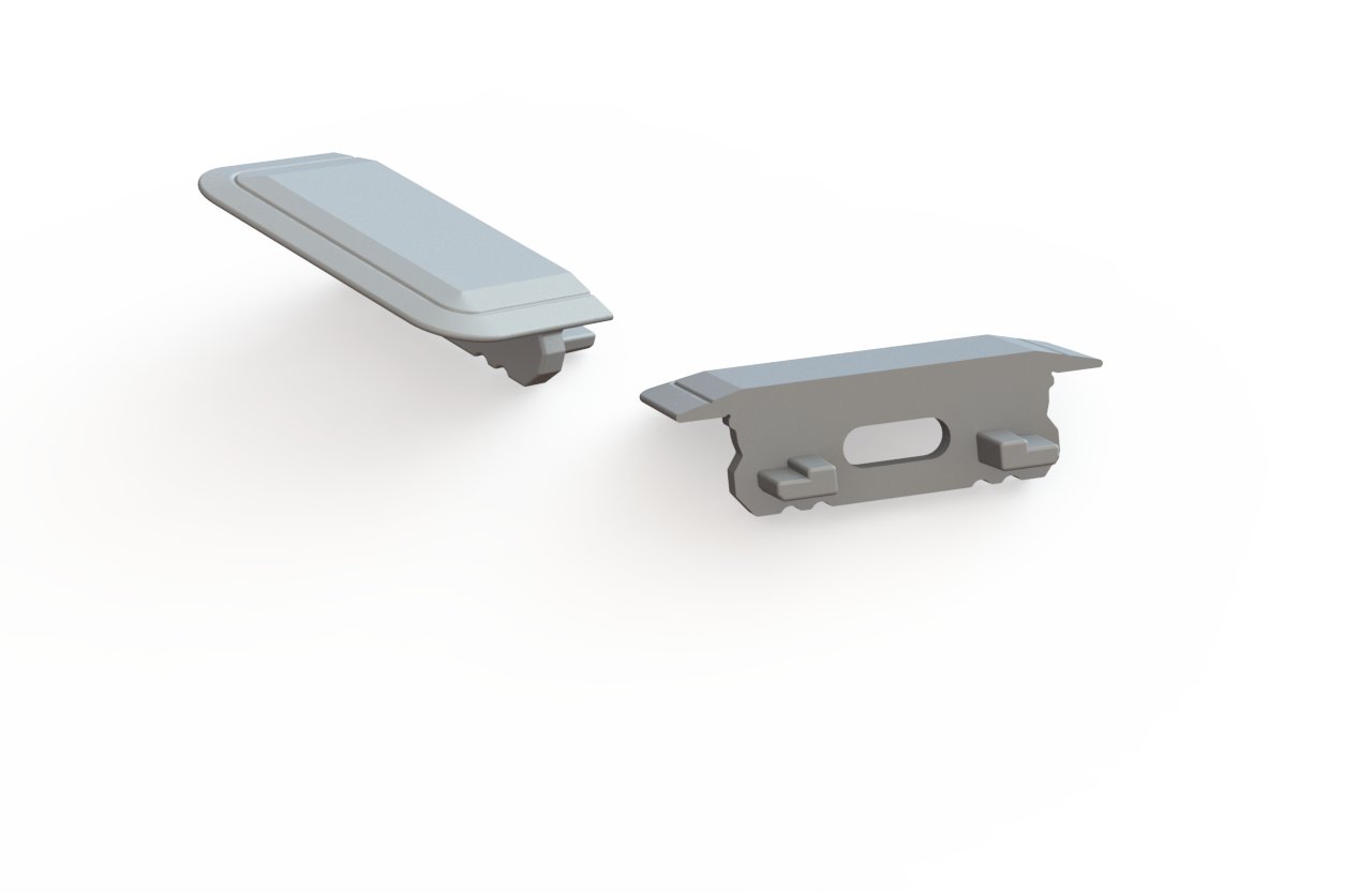 Agam Szara zaślepka okrągła z otworem GLG1 endcap grey with hole rounded (5902135130056)