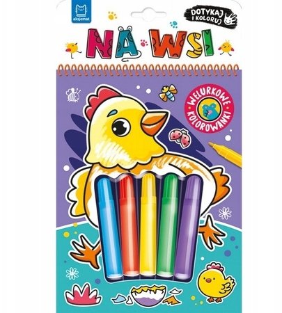 Dotykaj i koloruj Welurowe kolorowanki Na wsi