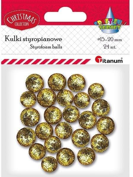 Titanum Styropianowe kulki 15/20mm złote 24szt