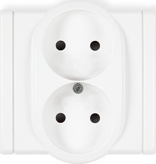 Karlik Karlik Flexi biały - gniazdo podwójne bez uziemienia - FGP-2