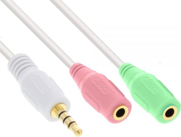 Kabel InLine Jack 3.5mm - Jack 3.5mm x2 1m biały (99301W)