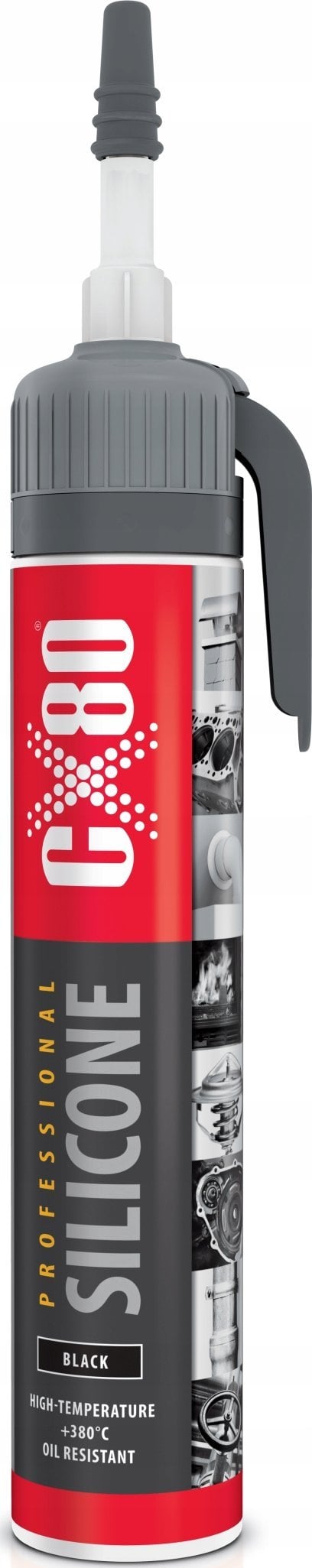 CX80 Silikon professional 210G Premium wysokotemperaturowy czarny