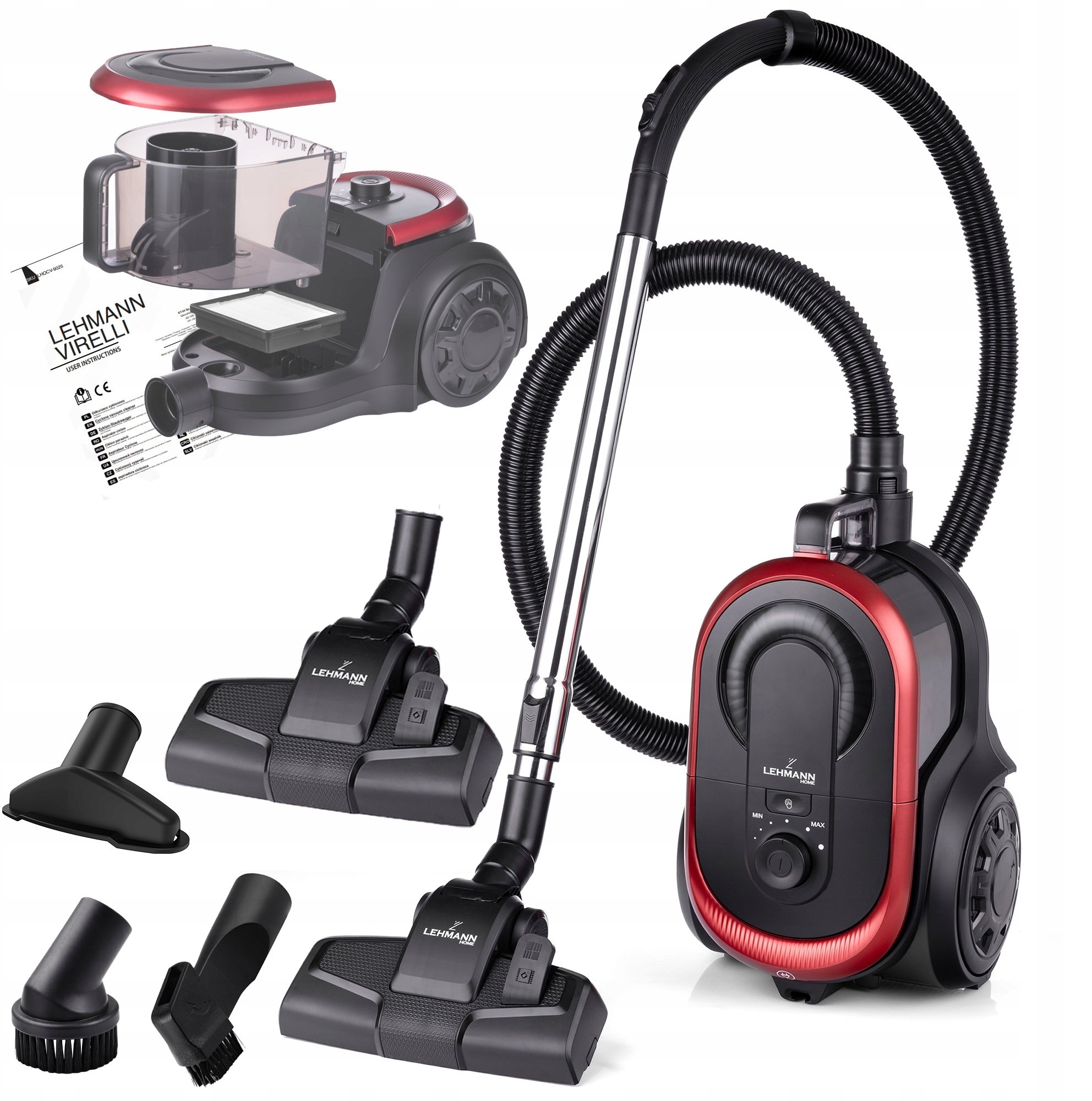 Odkurzacz Lehmann Odkurzacz cyklonowy bezworkowy domowy Virelli Lehmann