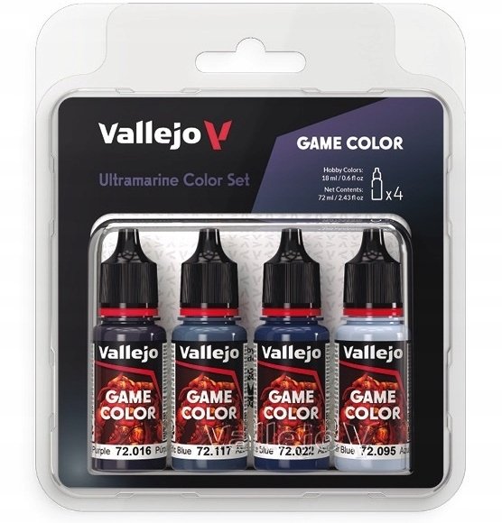Vallejo Vallejo: 72.389 - Game Color - Ultramarine Color Set (4x18 ml)
