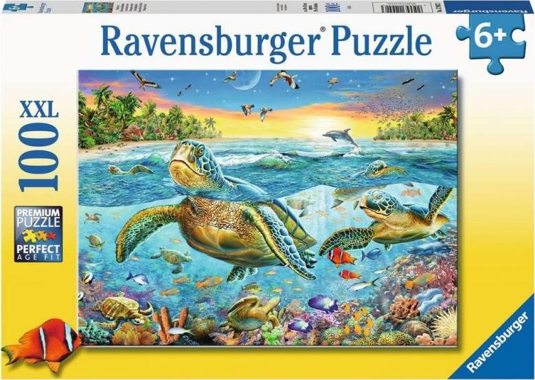 Ravensburger Puzzle 100 elementów XXL Żółwie morskie