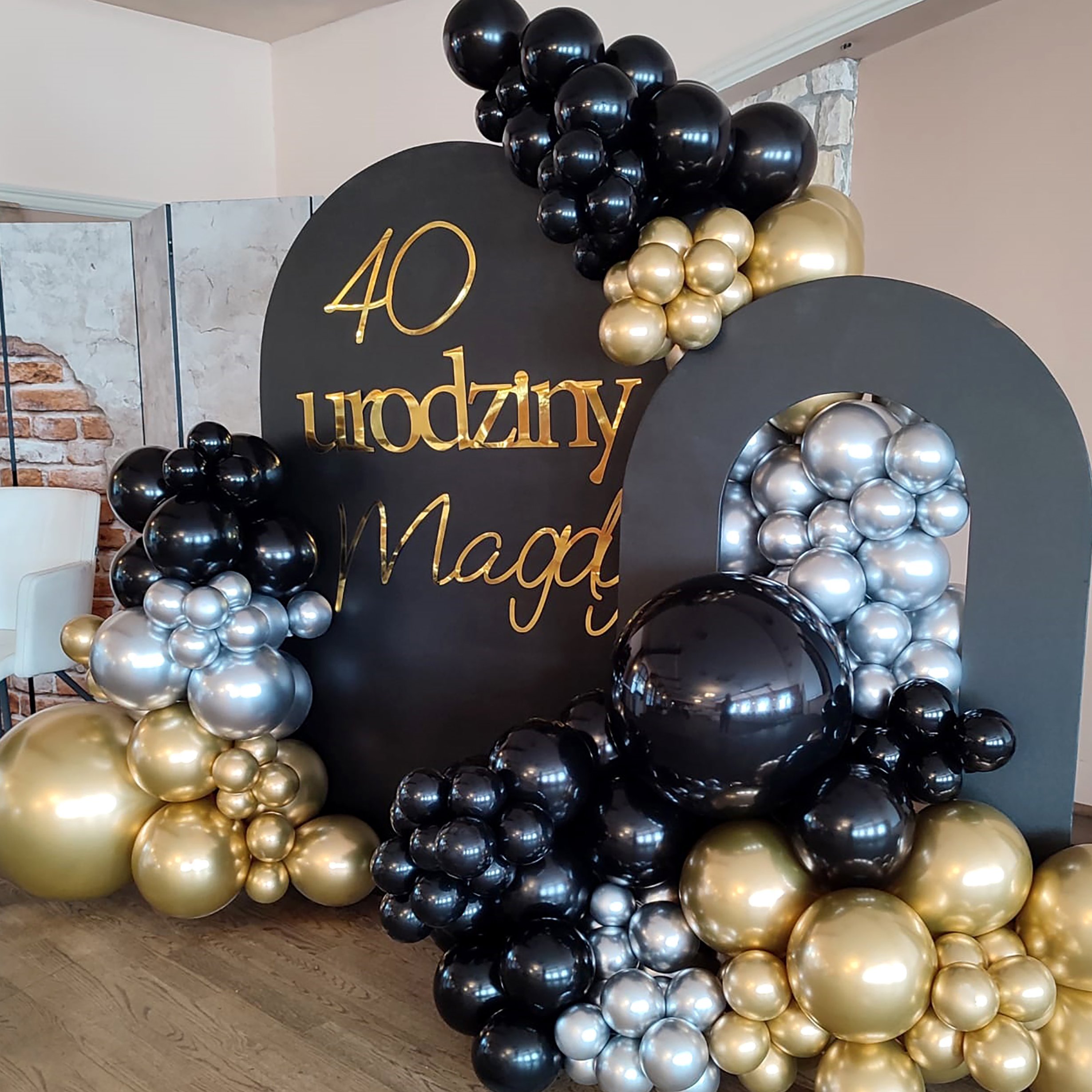 EMKL BALONY ZŁOTE 100szt chromowane 14cm mocne GIRLANDA