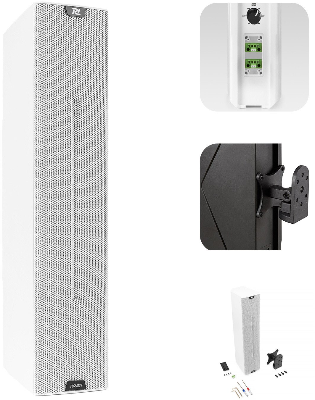 Głośnik kolumnowy 100V Power Dynamics biały one size