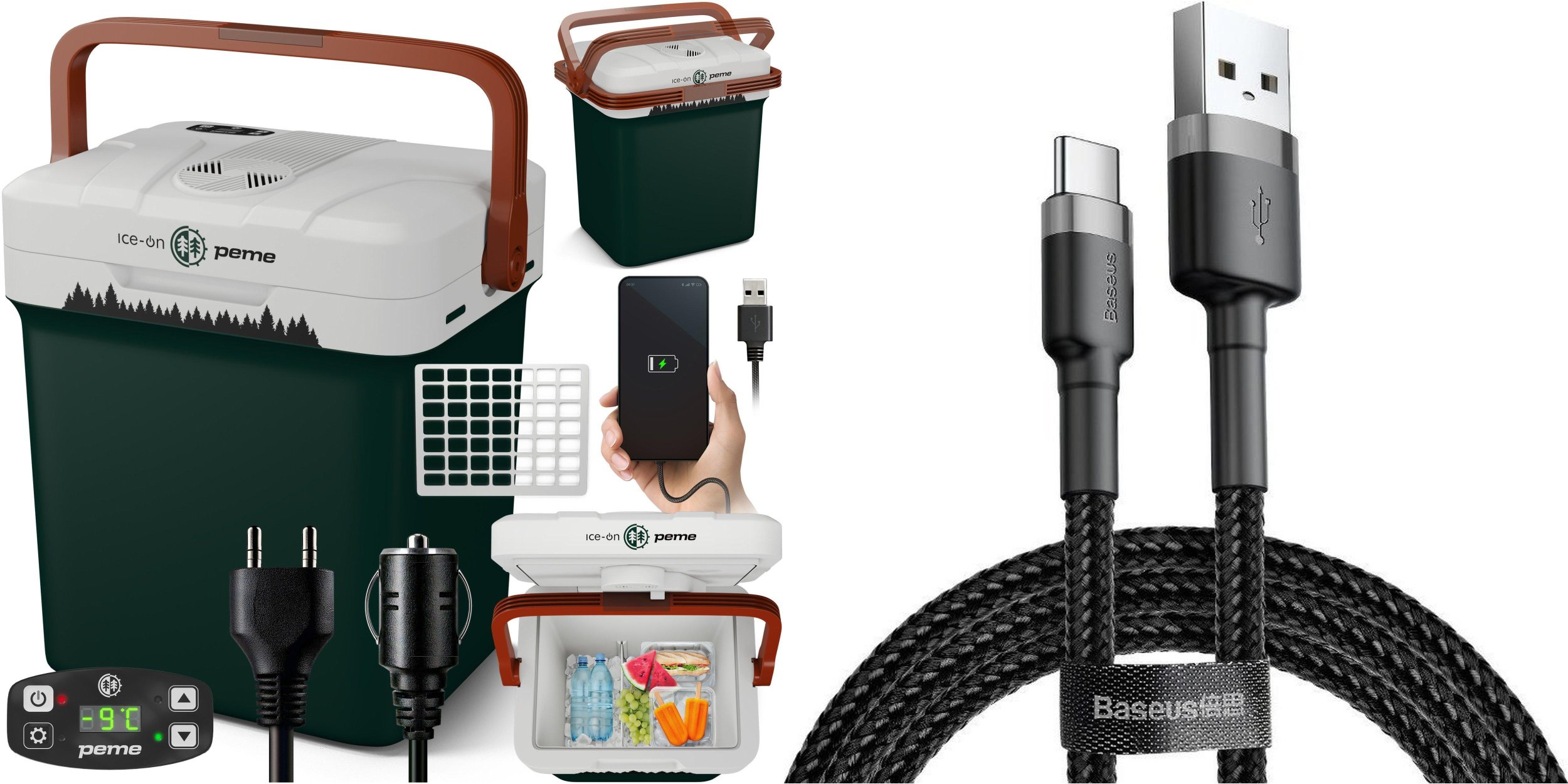 Lodówka turystyczna Peme Essential 27 Pine Forest + kabel usb