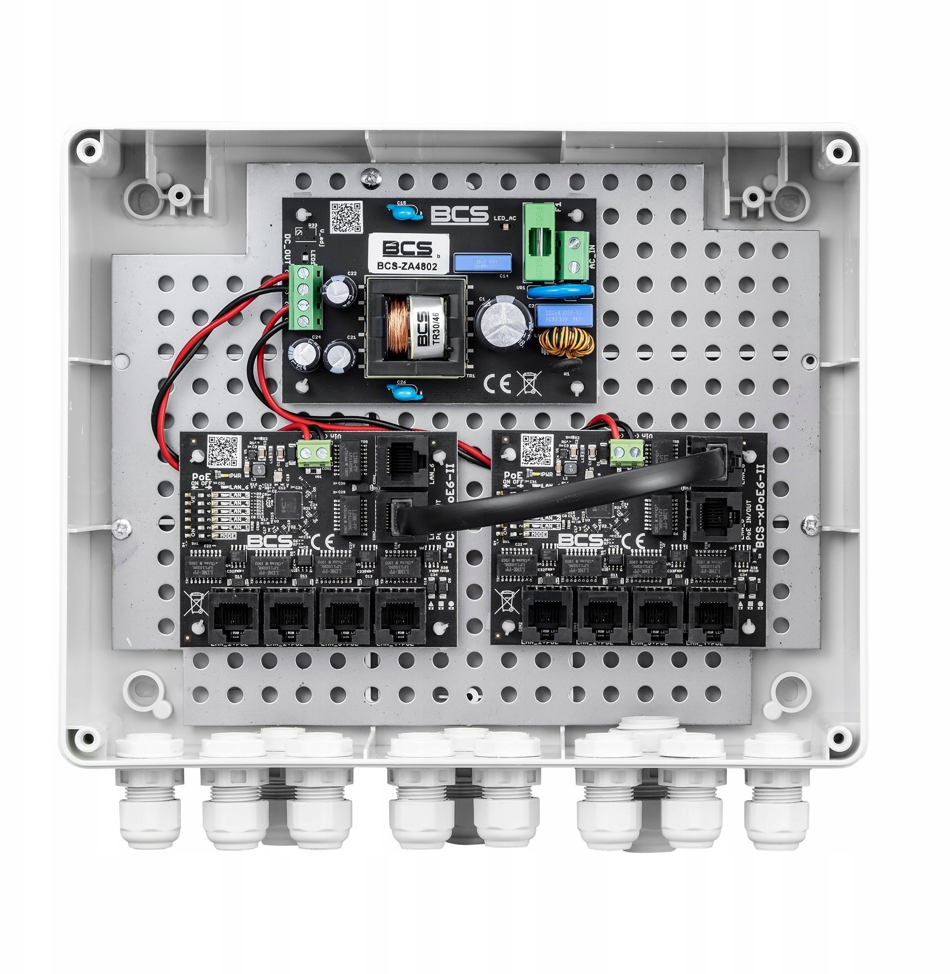 Zestaw do zasilania kamer IP do 9 odbiorników PoE (w obudowie BCS-L) BCS-IP8/Z/E-S